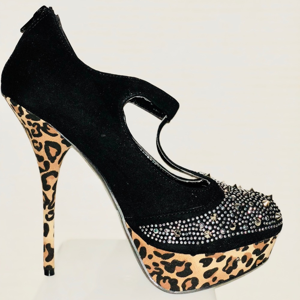Liliana Animal Print & Studs High Heels